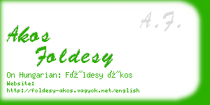 akos foldesy business card